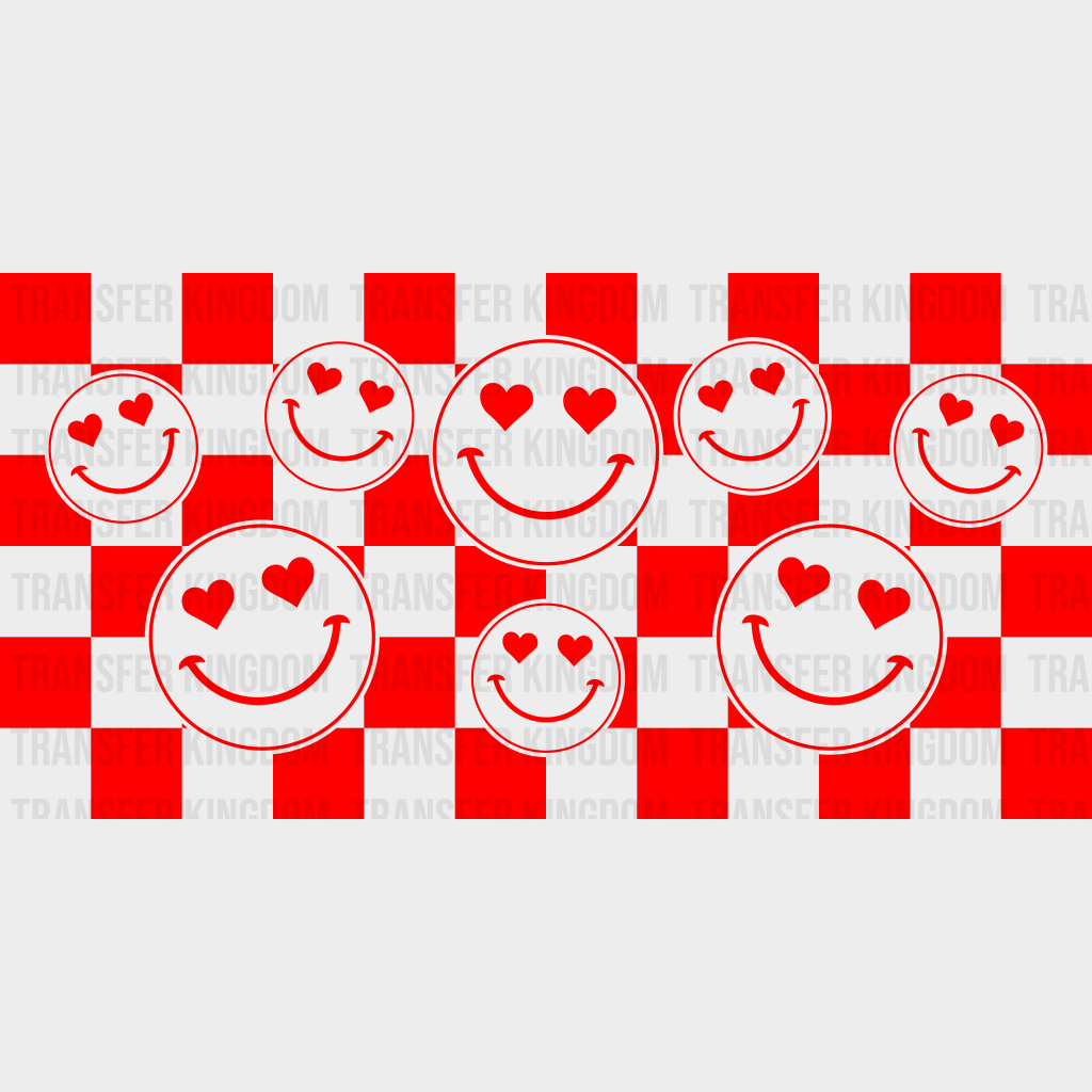 Smiley Heart Uv Dtf Transfer Cup Wrap Sticker