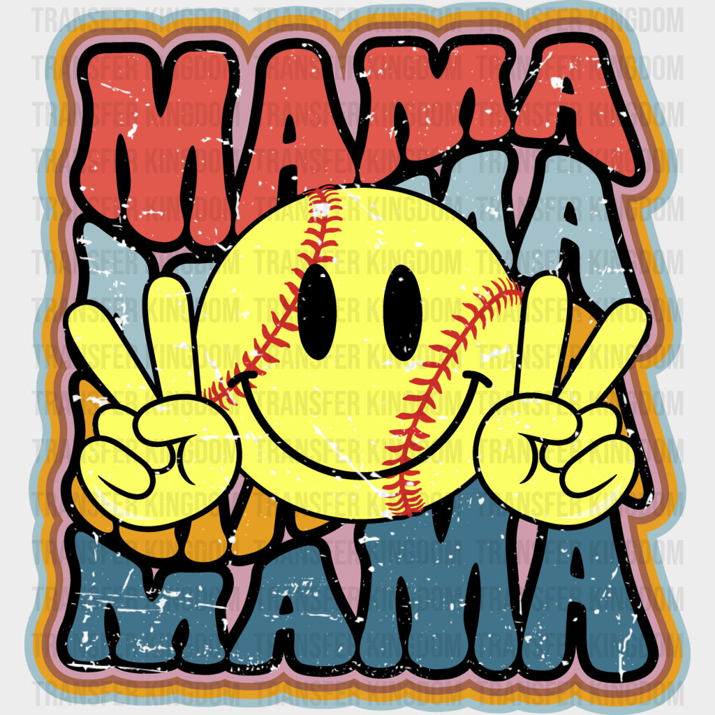 Smiley Mama Design - Softball Dtf Heat Transfer