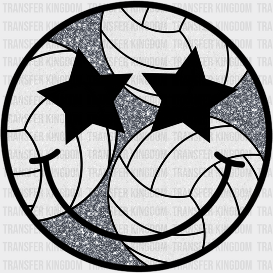 Smiley Star Eyes Design - Volleyball Dtf Heat Transfer Unisex S & M (10’’) / Dark Color (See