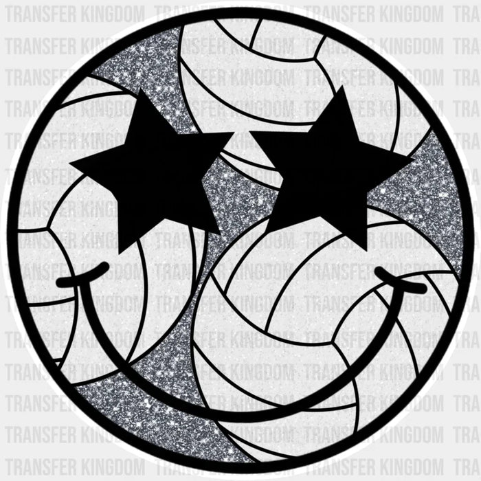 Smiley Star Eyes Design - Volleyball DTF Heat Transfer