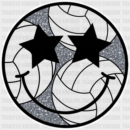 Smiley Star Eyes Design - Volleyball Dtf Heat Transfer Unisex S & M (10’’) / Light Color (See