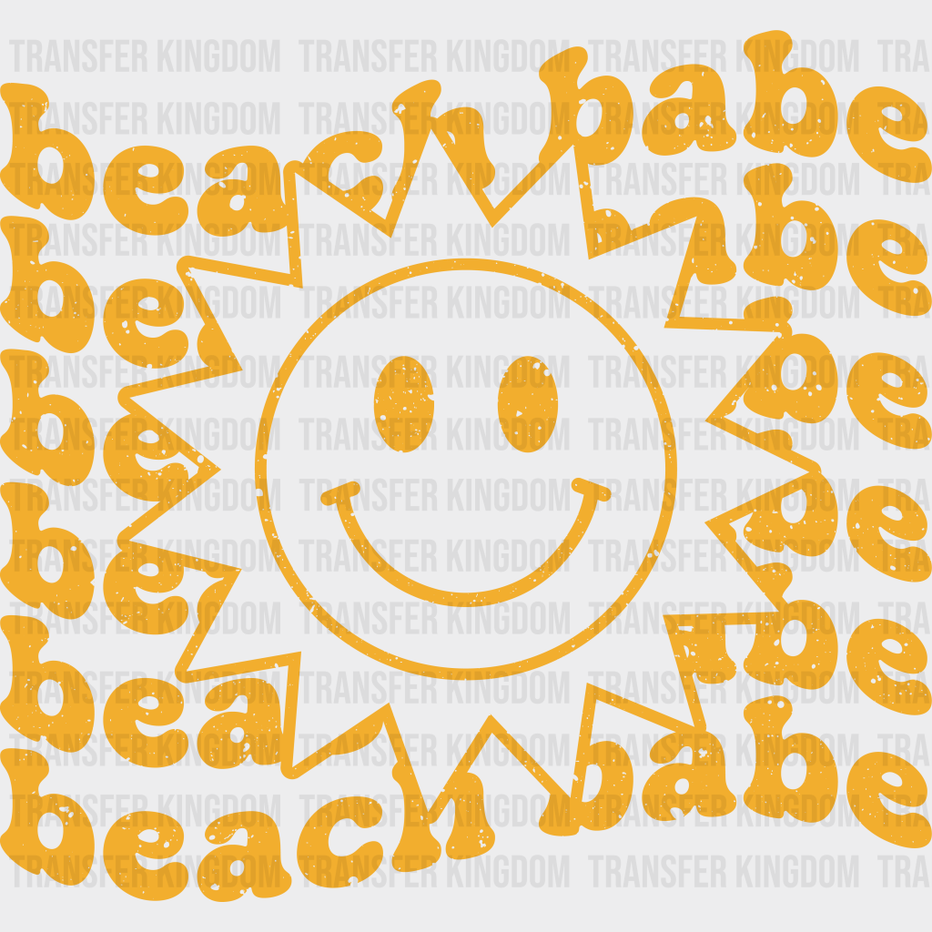 Smiley Sun Beach Babe Summer Dtf Transfer