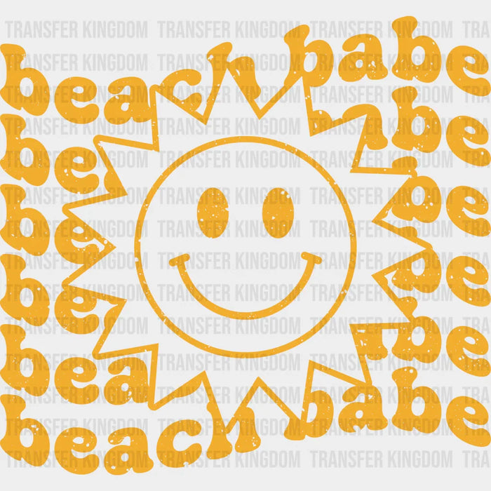 Smiley Sun Beach Babe Summer DTF Transfer