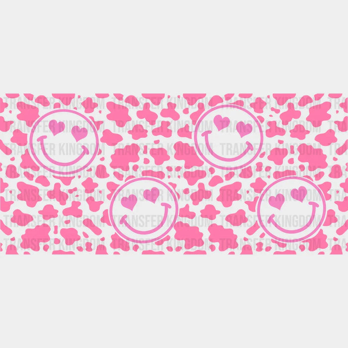 Smiley Pink Print - UV DTF Transfer Cup Wrap UV DTF Sticker