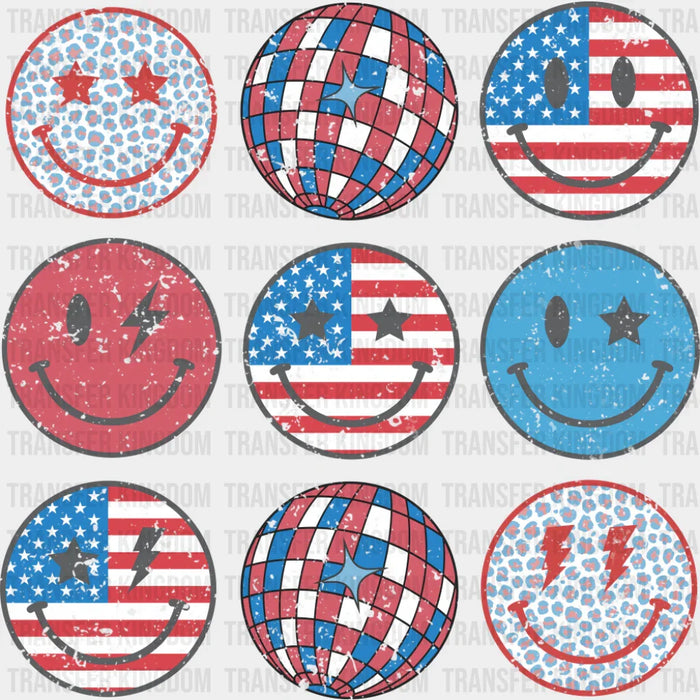 Smileys & Disco Balls - 4th Of July DTF Transfer