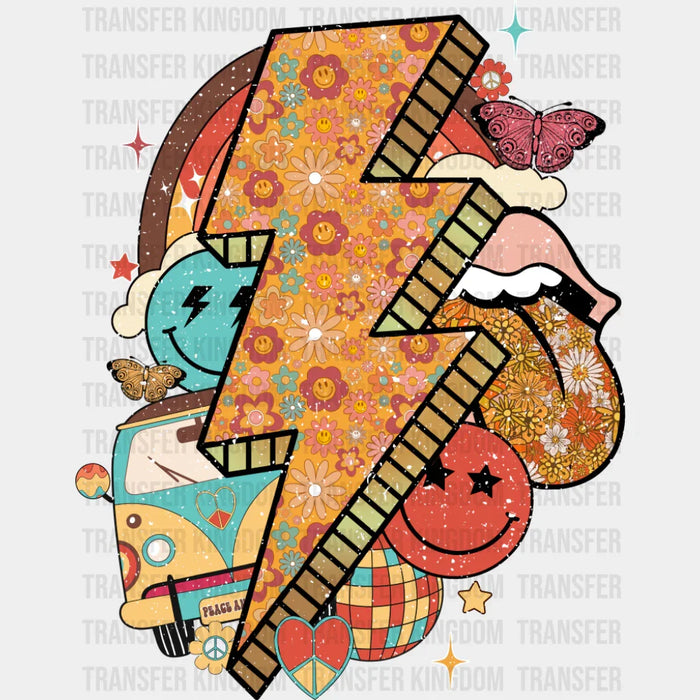 Smileys & Lightning Bolt - Good Vibes DTF Transfer