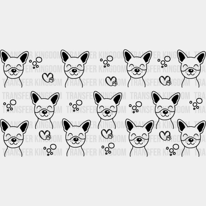Smiling Dog Heart Design - Pets Cup Wrap UV Sticker Permanent UV DTF Decal