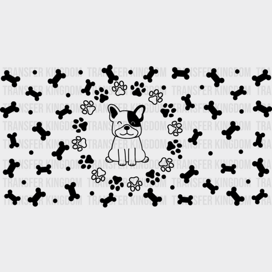 Smiling Dog Paw And Treats - Pets Cup Wrap Uv Sticker Permanent Dtf Decal