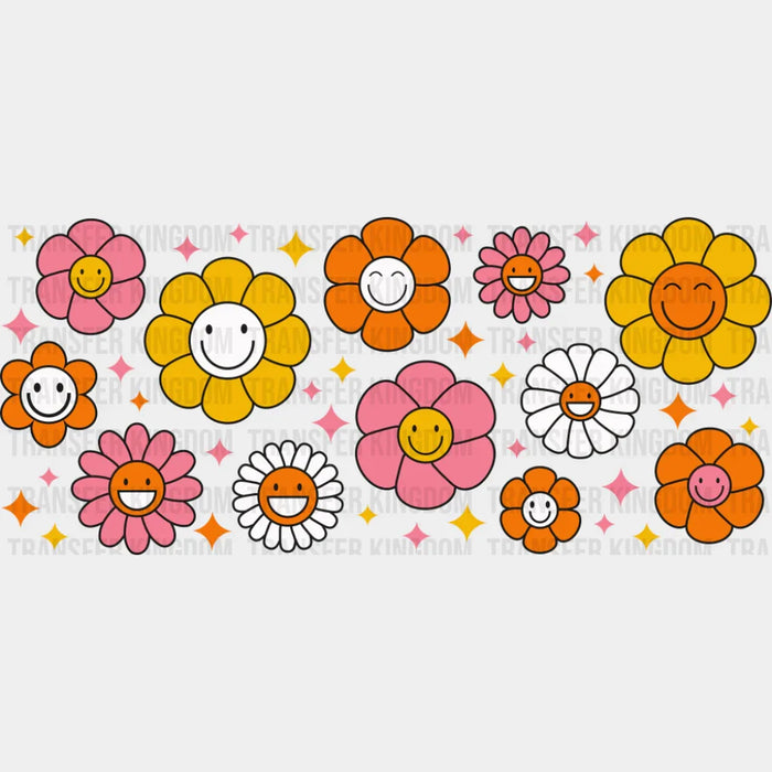 Smiling Flowers - General Cup Wrap UV Sticker Permanent UV DTF Decal