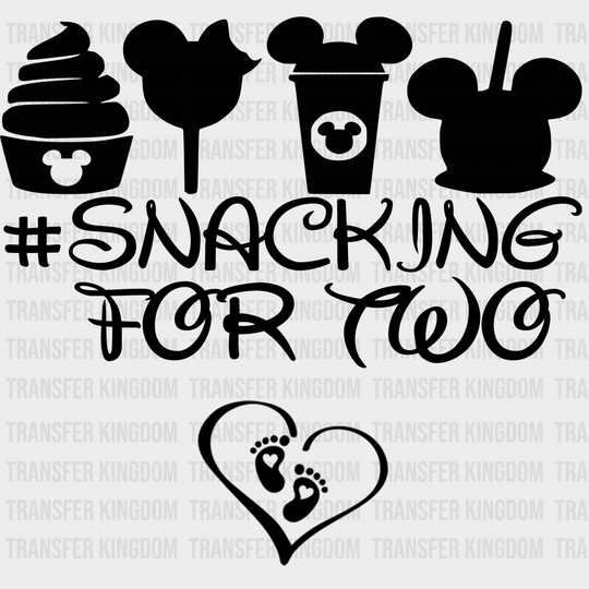 Snacking For Two Disney Dtf Transfer Unisex - S & M (10’) / Dark Color Design See Imaging