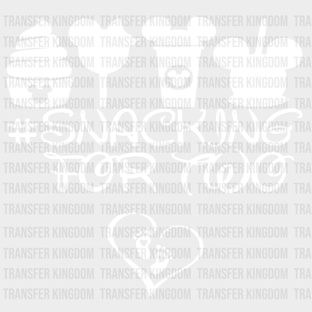 Snacking For Two Disney Dtf Transfer Unisex - S & M (10’) / Light Color Design See Imaging