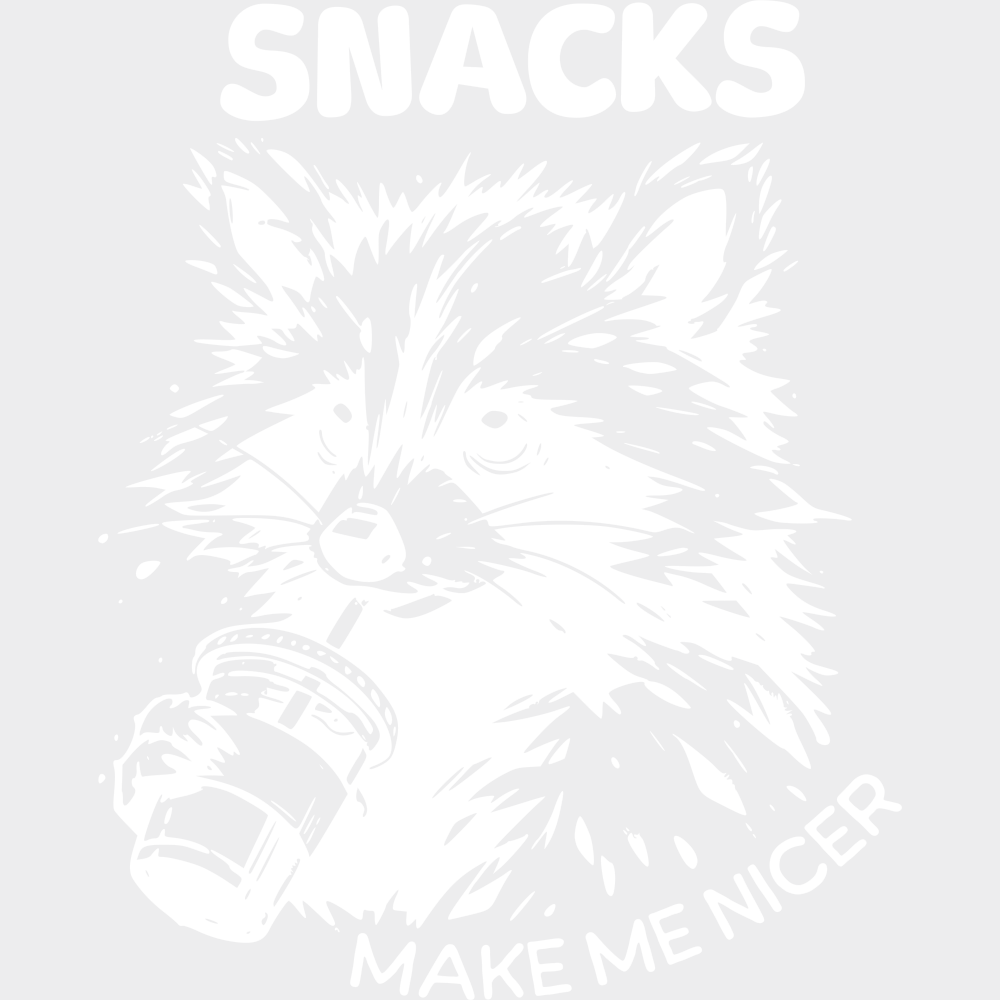 Snacks Make Me Nicer - Funny DTF Transfer Adult Unisex - S & M (10’’) / Light Color Design (See Imaging)