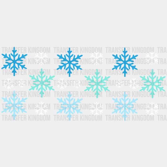 Snow Flakes UV DTF Transfer Cup Wrap UV DTF Sticker