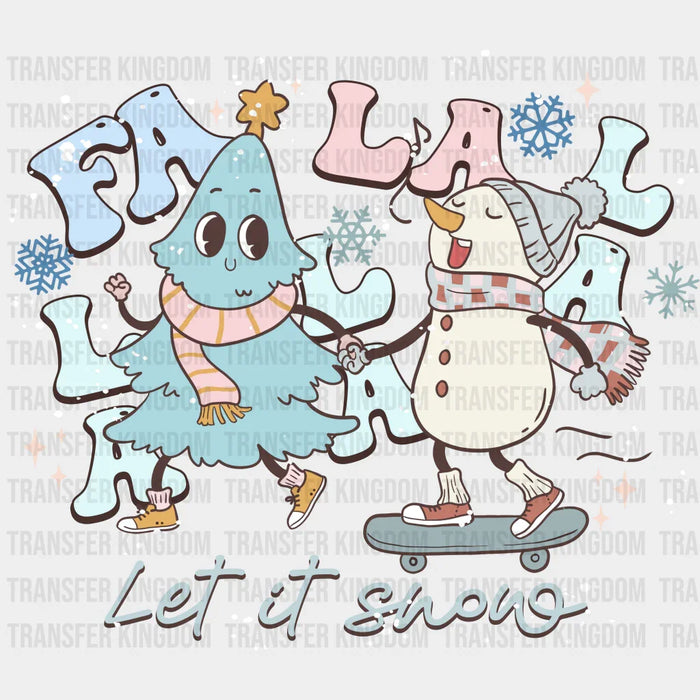 Snowman And Tree Design - Winter Iron On DTF Transfer
