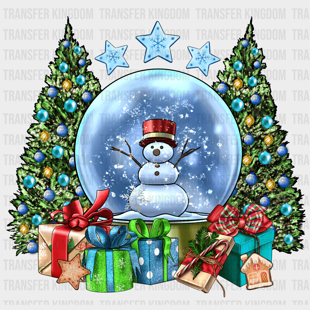 Snowman Globe Christmas Design - Dtf Heat Transfer