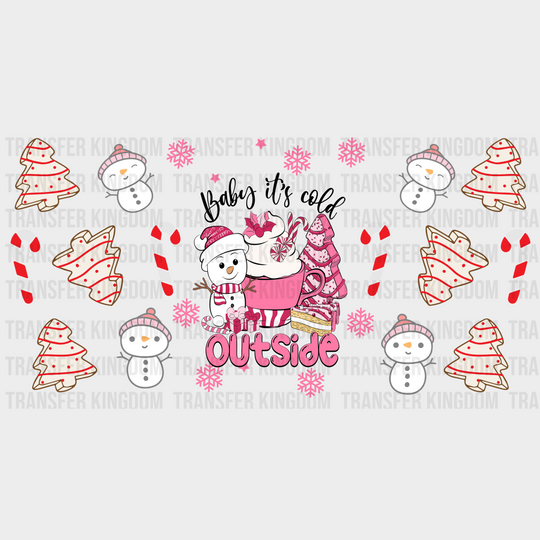 Snowman It’s Cold Outside - Christmas Cup Wrap Uv Sticker Permanent Dtf Decal