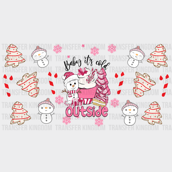 Snowman It's Cold Outside - Christmas Cup Wrap UV Sticker Permanent UV DTF Decal