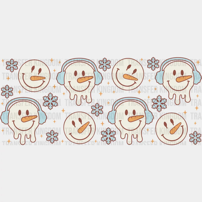 Snowman Smiley - Winter Cup Wrap UV Sticker Permanent UV DTF Decal