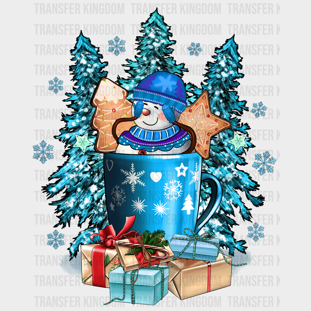 Snowman Tree Christmas Design - Dtf Heat Transfer