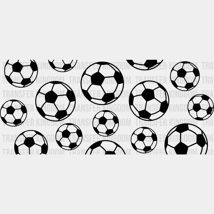 Soccer Ball Dark Design - Soccer Cup Wrap UV Sticker Permanent UV DTF Decal