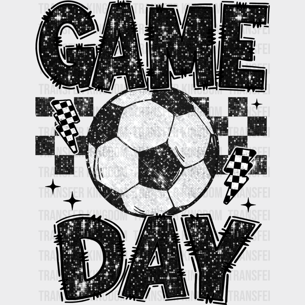 Soccer Ball Game Day Design - Dtf Heat Transfer Unisex S & M (10’’) / Dark Color (See Imaging)