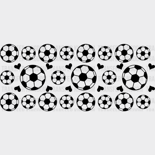 Soccer Ball Heart Design - Cup Wrap Uv Sticker Permanent Dtf Decal