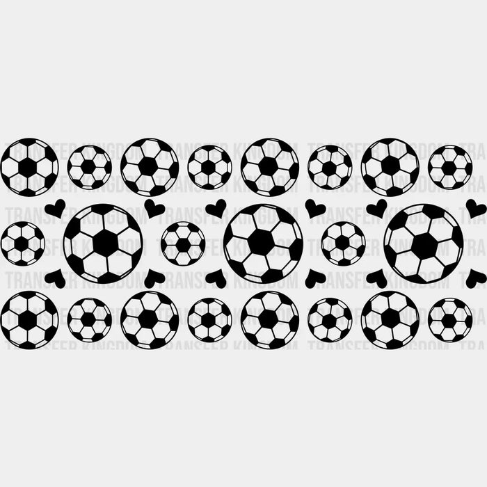 Soccer Ball Heart Design - Soccer Cup Wrap UV Sticker Permanent UV DTF Decal