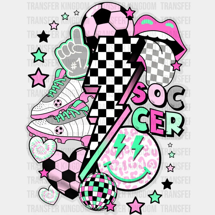 Soccer Lightning Doodles - Soccer DTF Heat Transfer