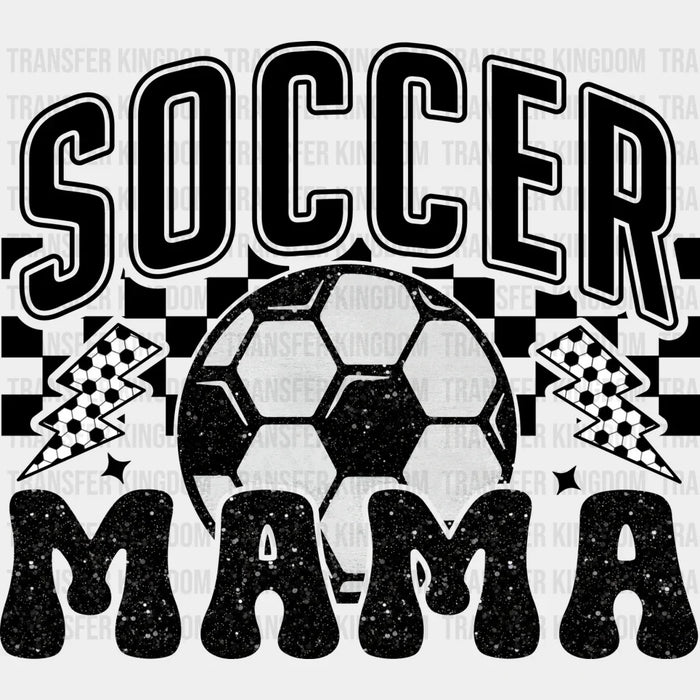 Soccer Mama Lightning Checkered Design - Soccer DTF Heat Transfer