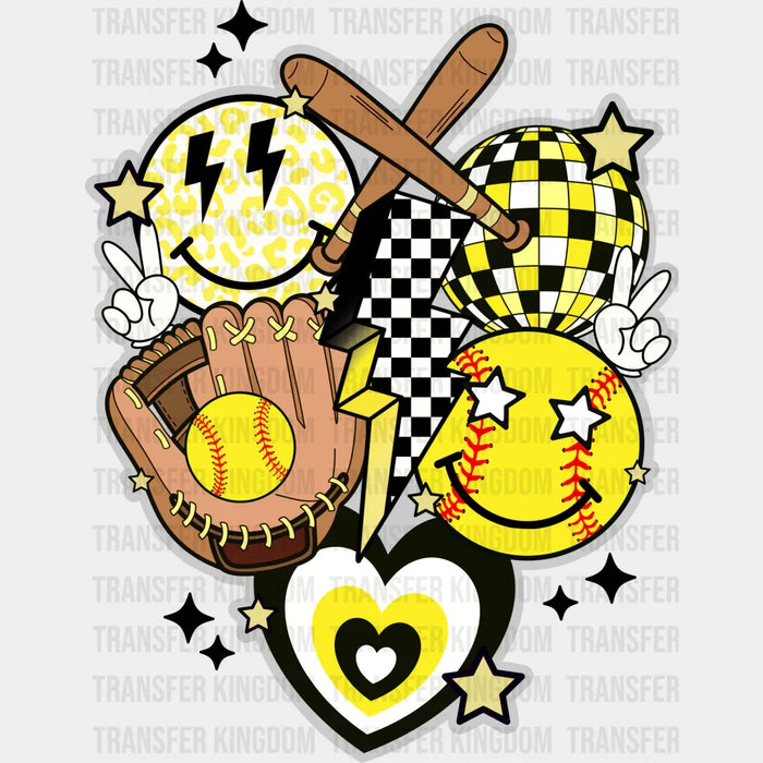 Softball Doodles Design - Softball DTF Heat Transfer