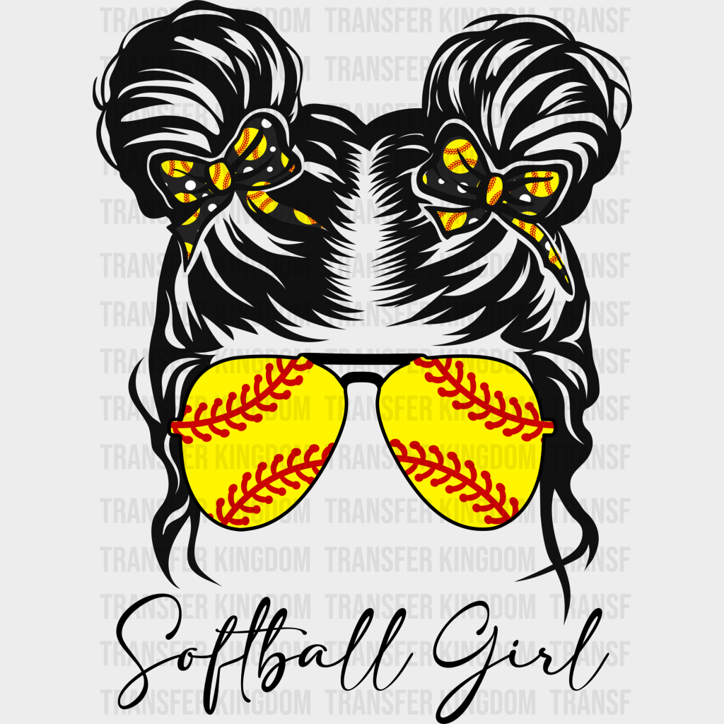 Softball Girl - Dtf Heat Transfer Unisex S & M (10’’) / Dark Color Design (See Imaging)