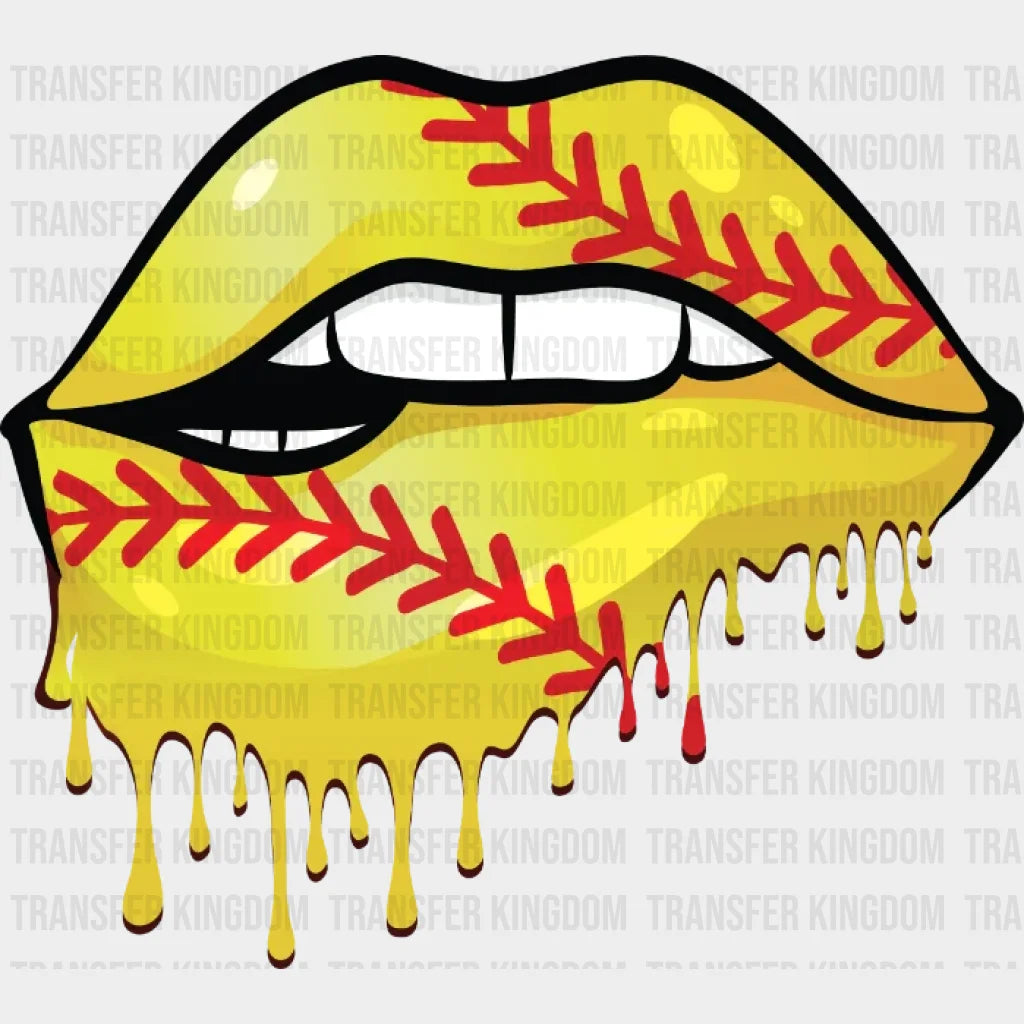 Softball Lip Dtf Transfer