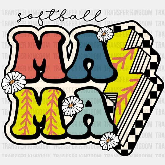 Softball Mama Lightning Bolt - Softball DTF Heat Transfer