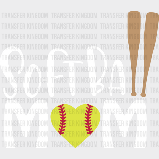 Softball Mom Bats Design - Dtf Heat Transfer Unisex S & M (10’’) / Light Color (See Imaging)