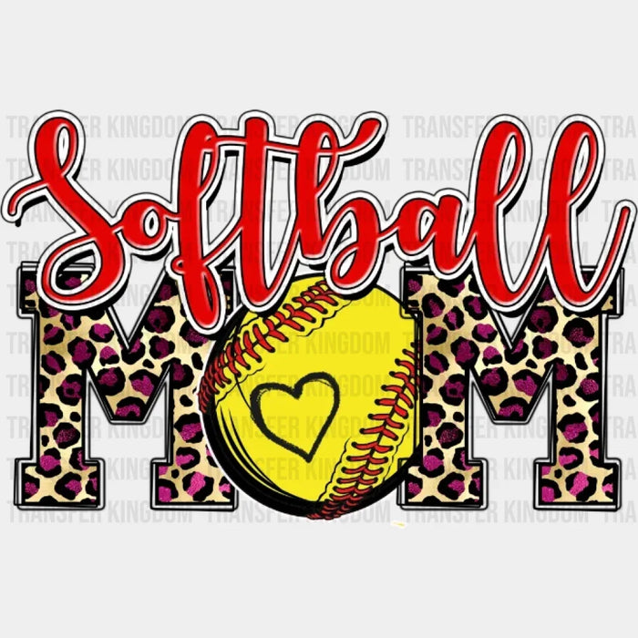 Softball Mom Mom Mom Leopard DTF Transfer