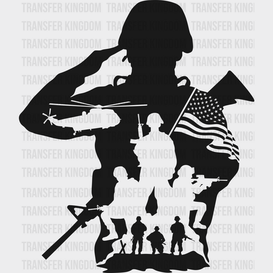 Soldier Dark Design - Army Dtf Transfer Unisex S & M (10’’) / Color See Imaging