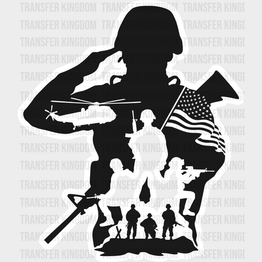 Soldier Dark Design - Army Dtf Transfer Unisex S & M (10’’) / Light Color See Imaging