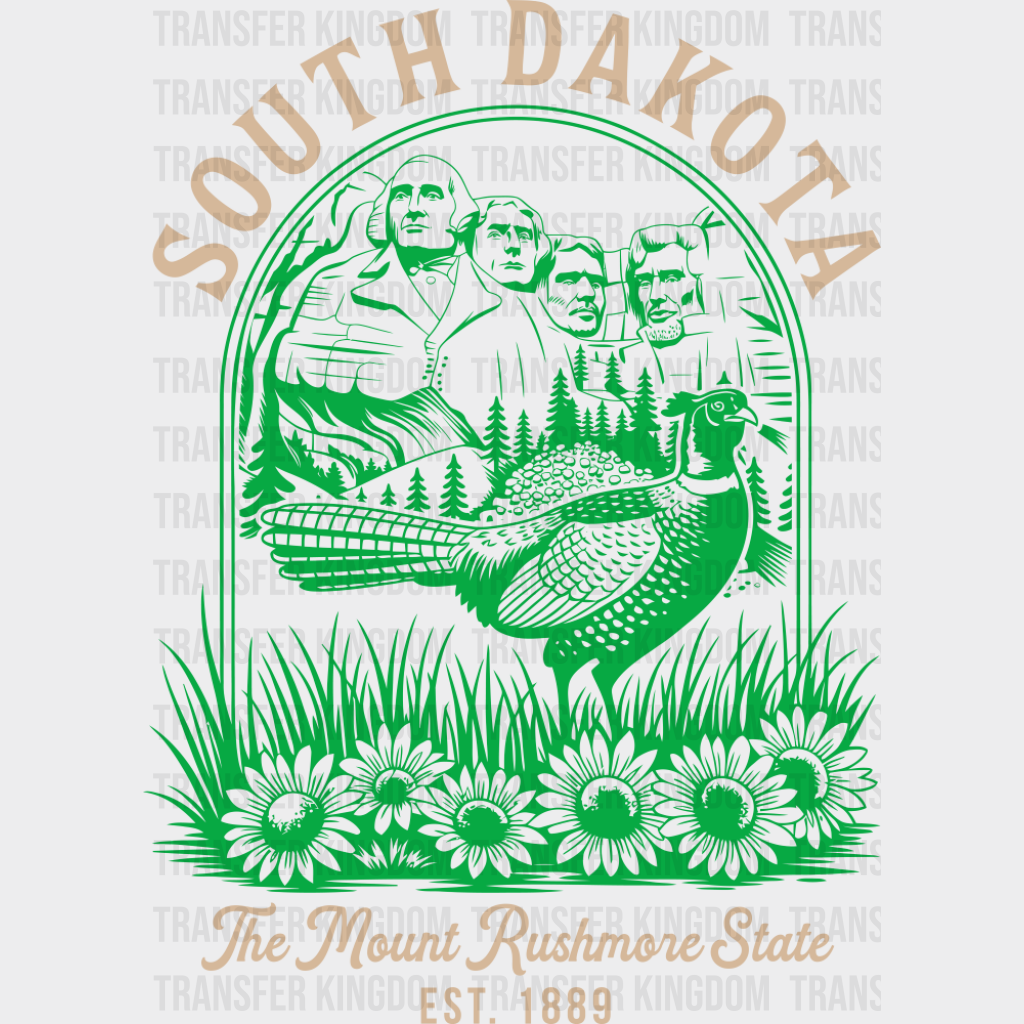South Dakota The Mount Rushmore State - States & Cities DTF Transfer