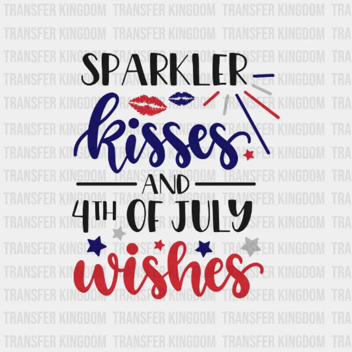 Sparkler Kisses And 4th of July Wishes DTF Transfer