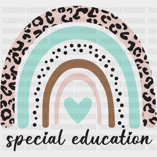 Special Education Heart Design - Ed Dtf Heat Transfer Unisex S & M (10’’) / Dark Color See Imaging