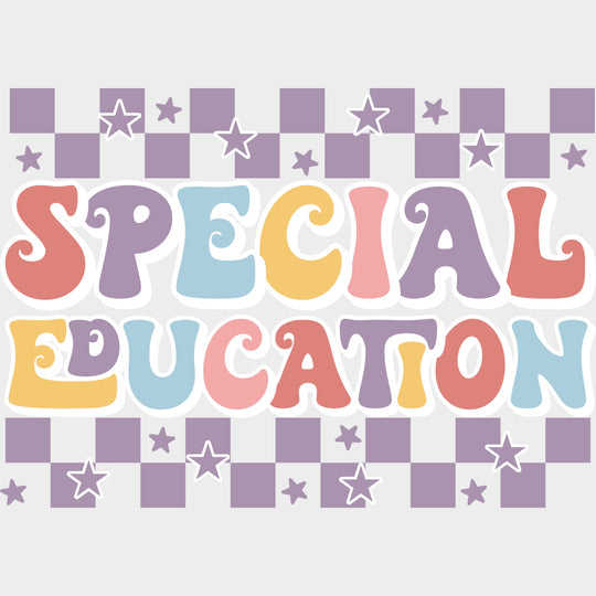 Special Education Purple Checkered Design - Special ED DTF Transfers transfer-kingdom Light Color Design (See Imaging)