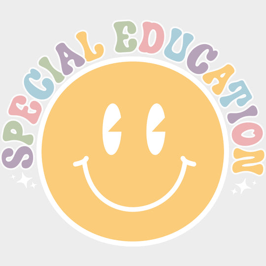 Special Education, Yellow Smiley - Special ED DTF Transfers transfer-kingdom Light Color Design (See Imaging)