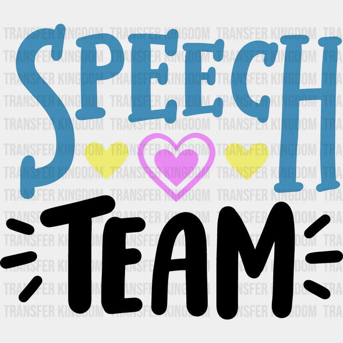 Speech Team B&W Design  - Therapist DTF Heat Transfer