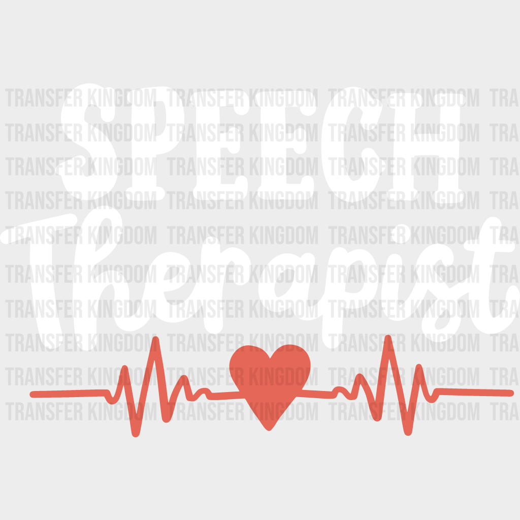 Speech Therapist Heart Design - Dtf Heat Transfer Unisex S & M (10’’) / Light Color See Imaging