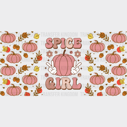 Spice Girl Pink Pumpkin - Fall Cup Wrap Uv Sticker Permanent Dtf Decal