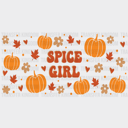 Spice Girl Pumpkin Design - Halloween Cup Wrap Uv Sticker Permanent Dtf Decal