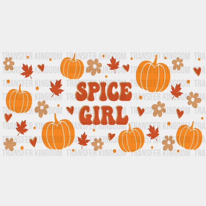 Spice Girl Pumpkin Design - Halloween Cup Wrap UV Sticker Permanent UV DTF Decal