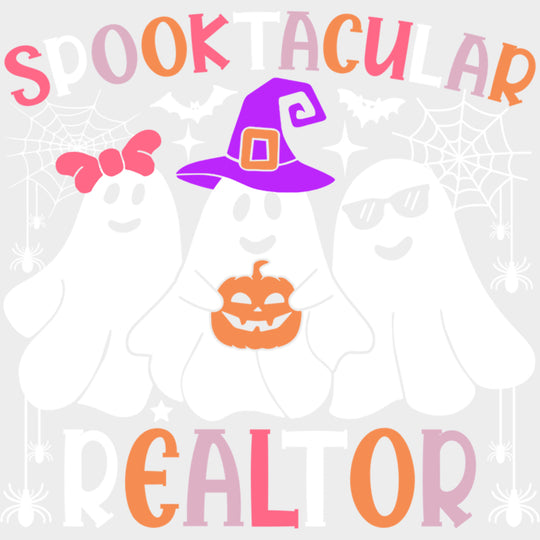 Spooktacular Realtor - Realtor DTF Transfers Adult Unisex - S & M (10’’) / Light Color Design (See Imaging)