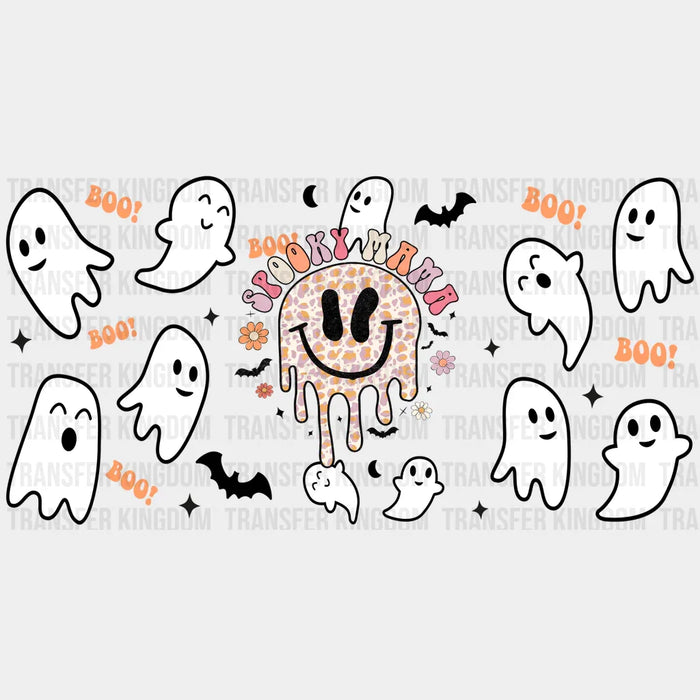 Spooky Boo Ghost Design - Halloween Cup Wrap UV Sticker Permanent UV DTF Decal