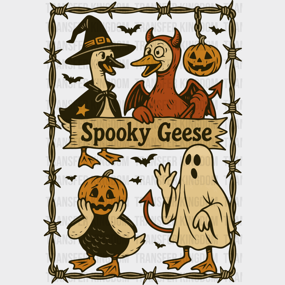 Spooky Geese Halloween DTF Transfer